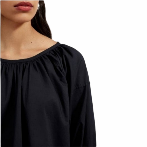 EVERLANE The Rouched Air Black Blouse NWT - Picture 9 of 11
